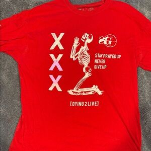 Red Graphic Long Sleeve Tee